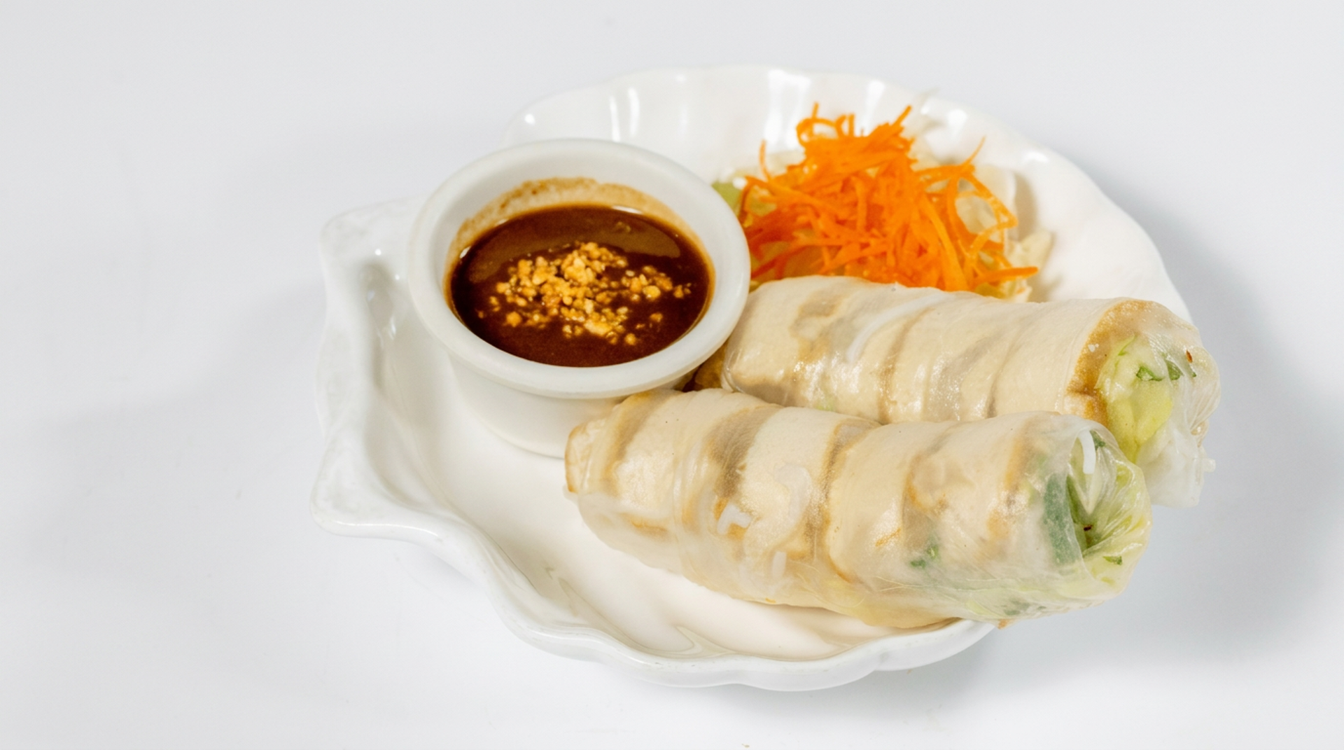 Tofu garden rolls and veggie egg rolls