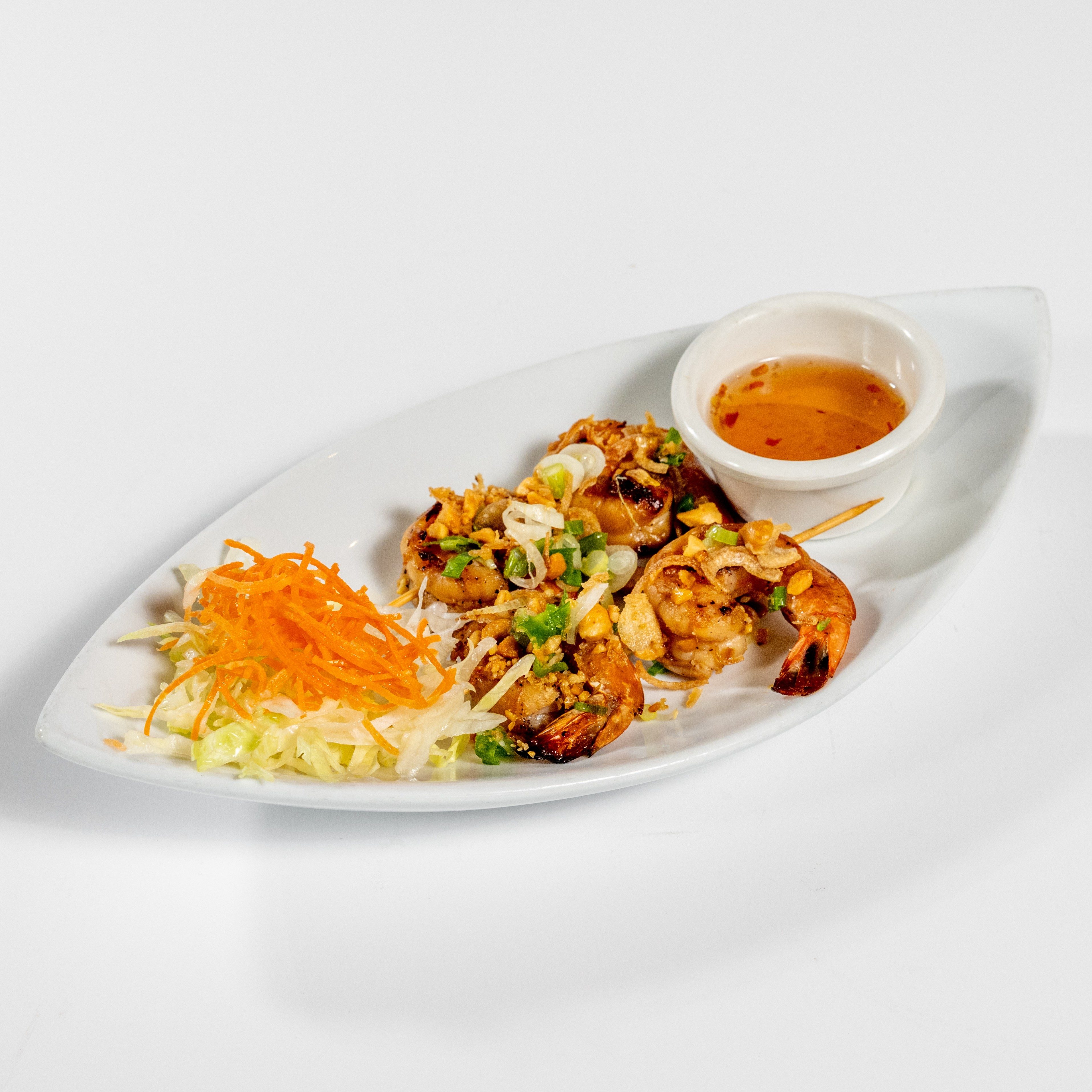 Shrimp Skewered.