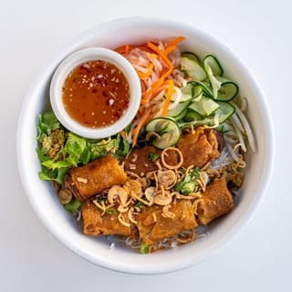 Egg Rolls on Vermicelli Bowl