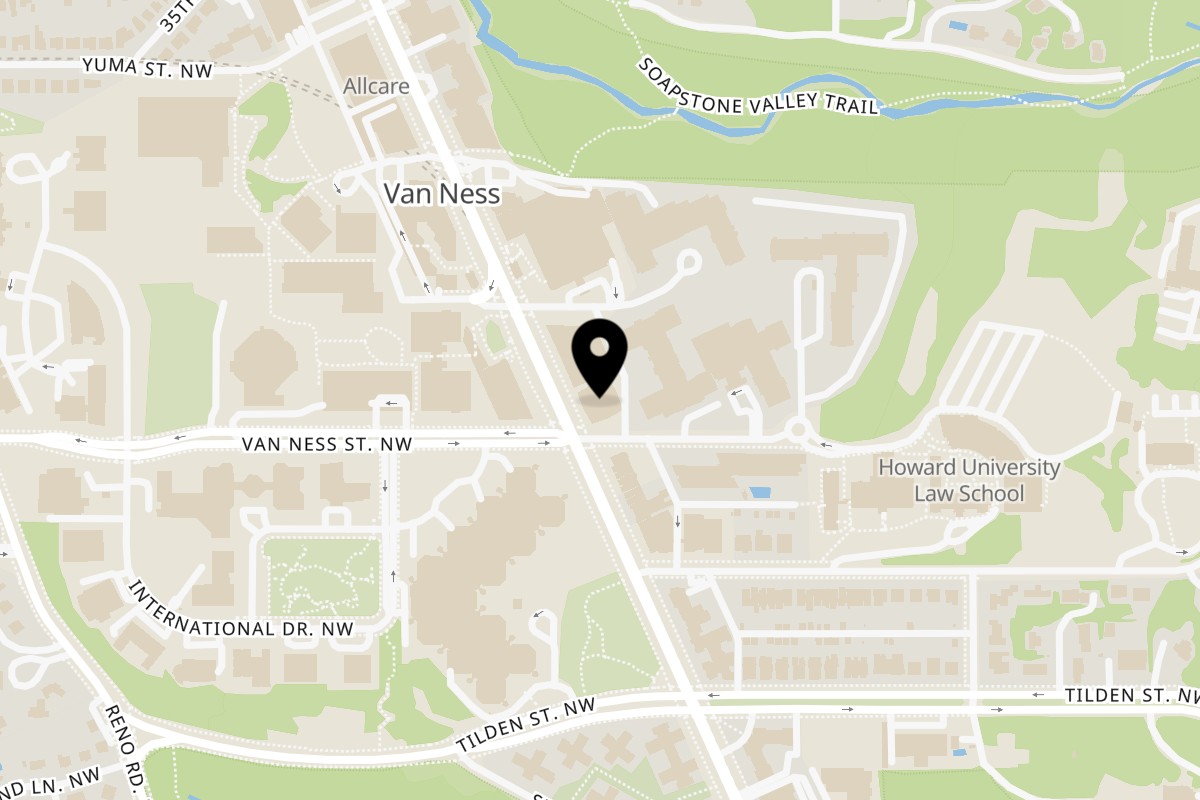 Map showing the location of Pho 14 Pho 14 - Van Ness on 4201 Connecticut Avenue Northwest in Washington